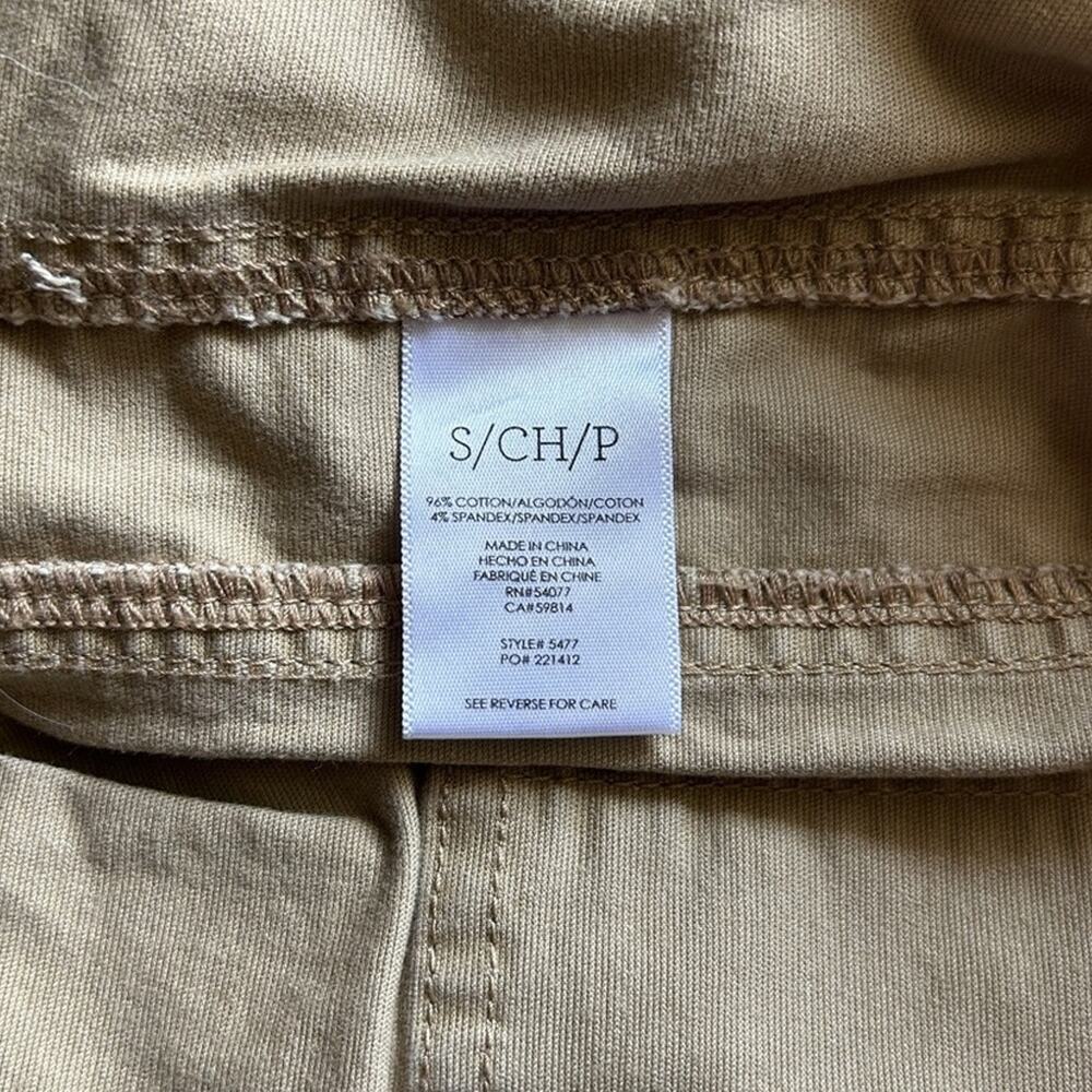 CAbi Camel Tan Button Down Peplum Stretch Fitted Military Jacket Coat Size Small - Picture 8 of 9